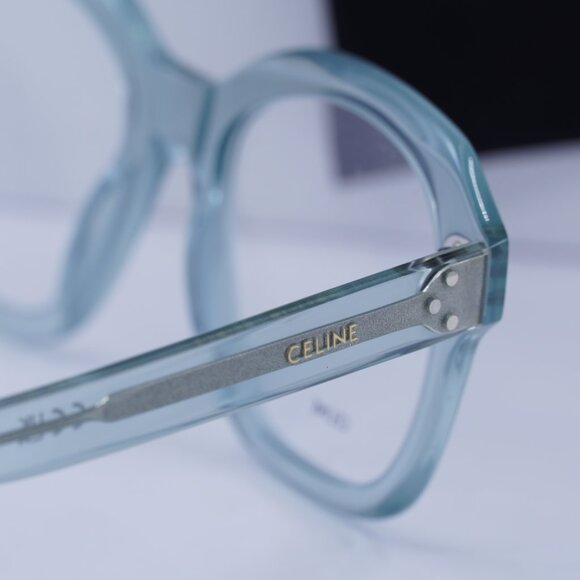 Celine CL50124I 093 Square Eyeglasses - Shiny Transparent Lime 52mm - Picture 6 of 11